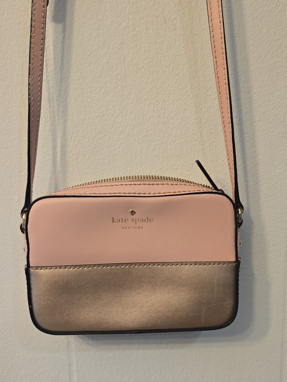 kate spade Pink and Metallic Gold Crossbody
